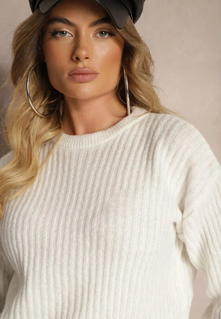 miss poem Pulover Bej deschis Reiat cu o croială clasică boxy Omeita