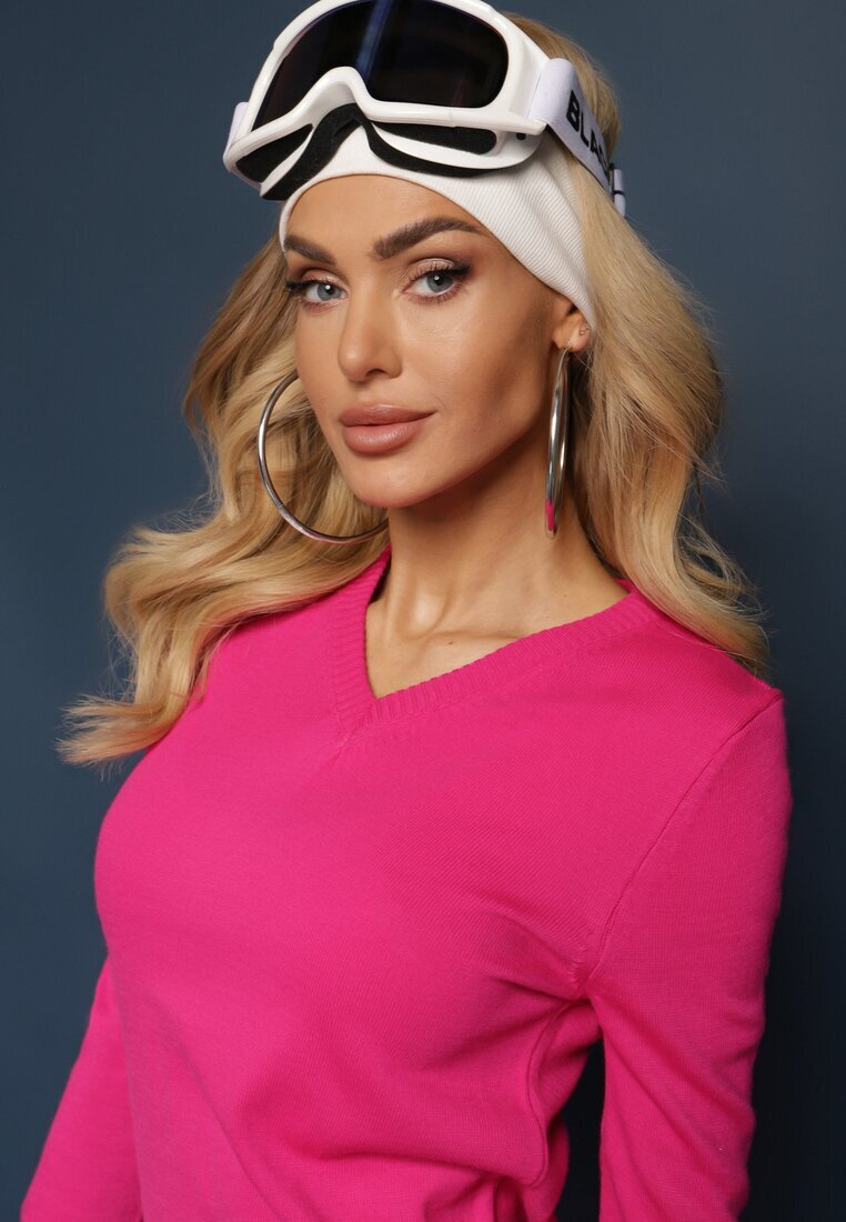 miss poem Pulover Fucsia în Stil Clasic cu Decolteu în V Feliriel