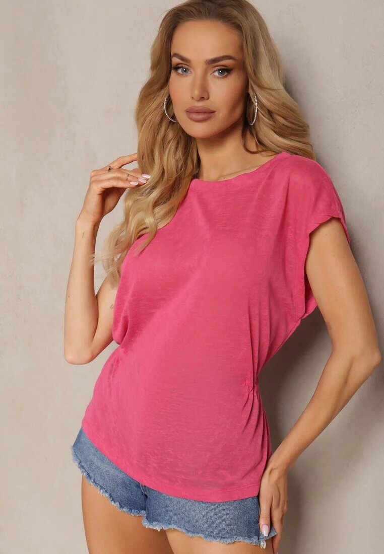 miss poem Top Fucsia cu ajustare în talie și legare în partea de jos cu decupaj la spate Tiimaelin