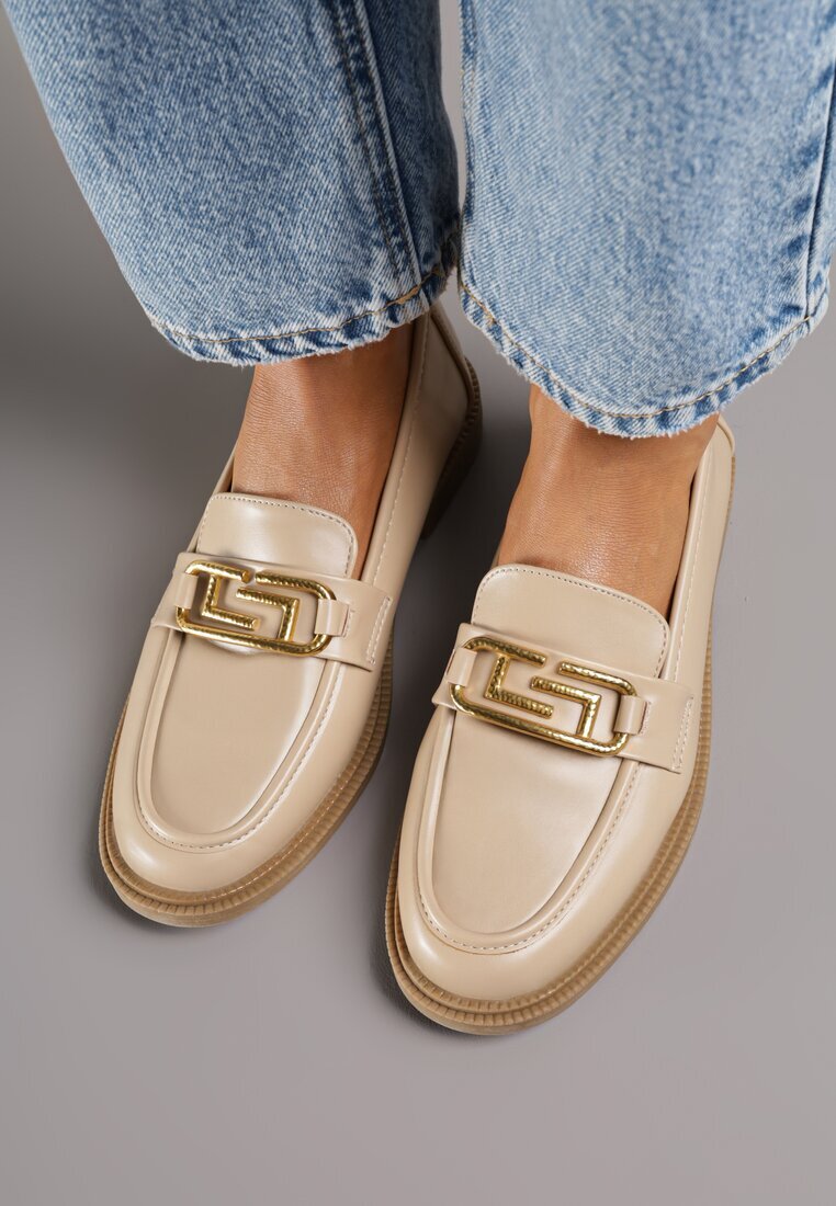  Mocasini Bej Slip-on cu cataramă Wesley