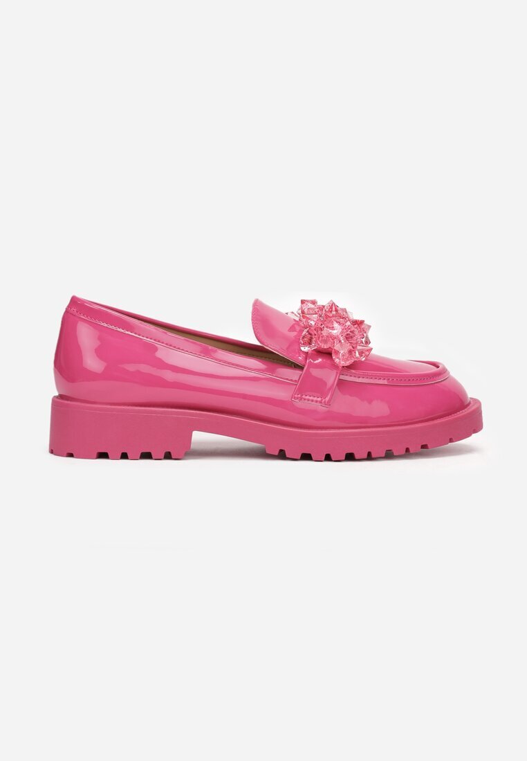  Mocasini Fucsia cu Branț din Piele Naturală Kanaya