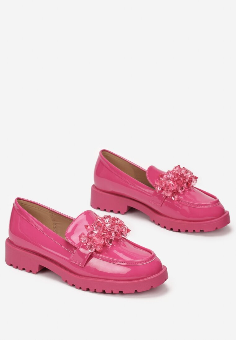  Mocasini Fucsia cu Branț din Piele Naturală Kanaya