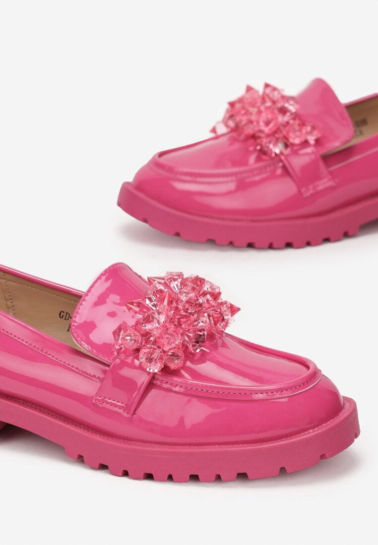  Mocasini Fucsia cu Branț din Piele Naturală Kanaya