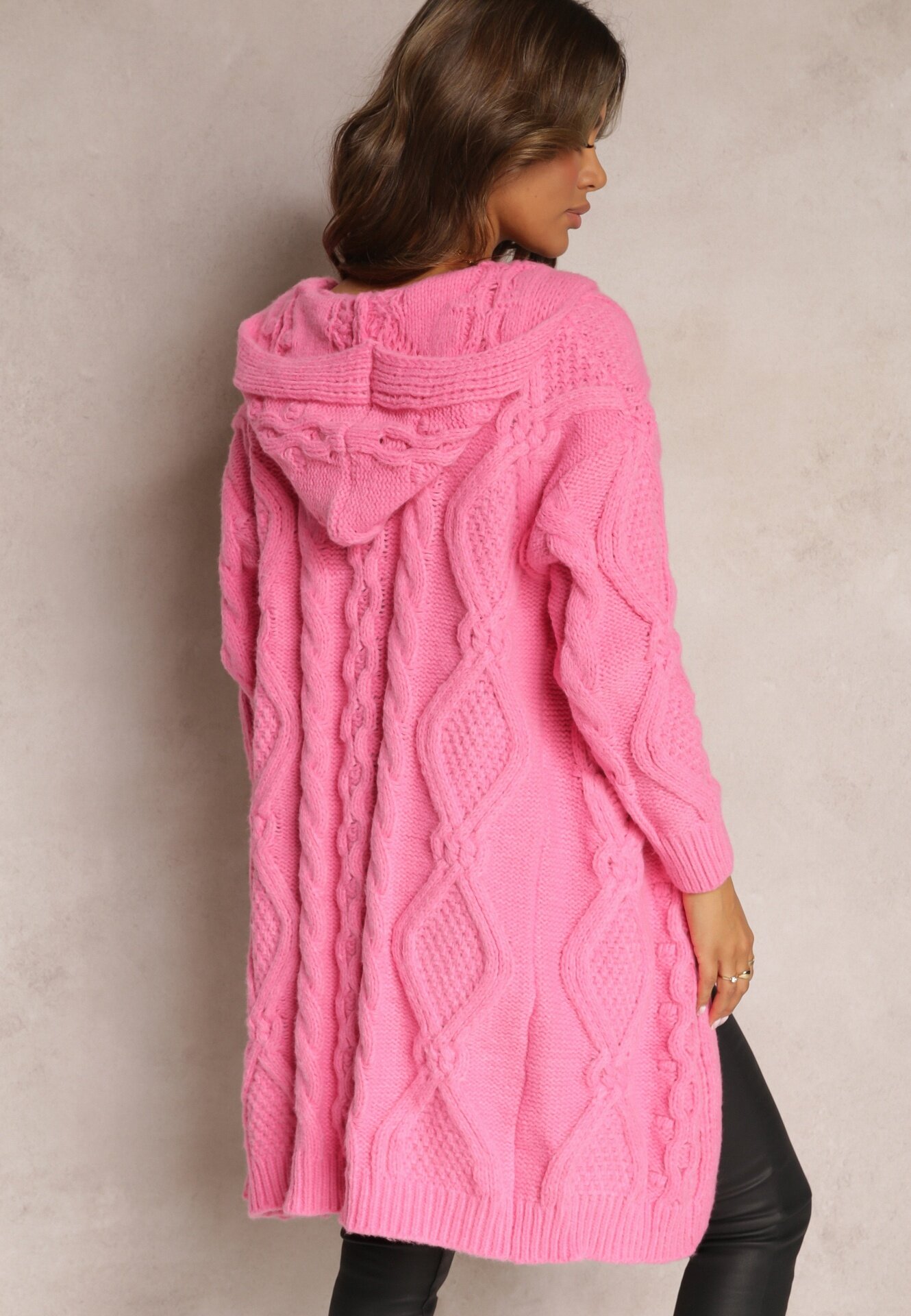 moni&co Cardigan Roz Lung cu Glugă și Buzunare Oricyna