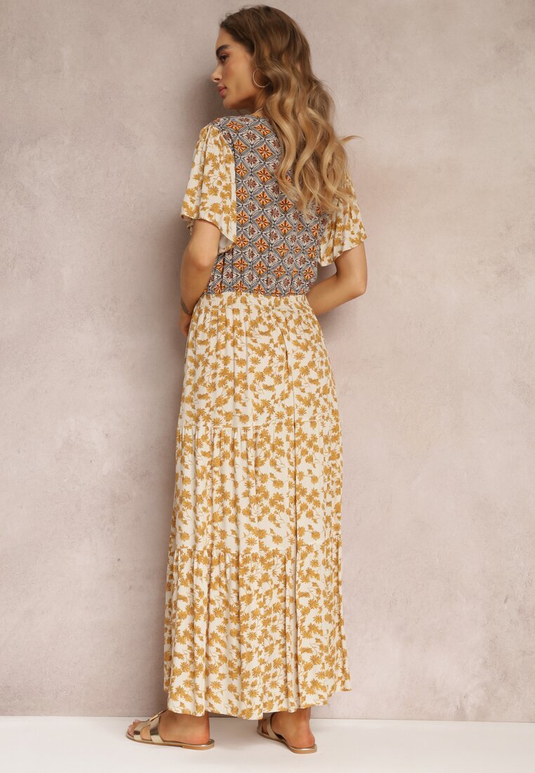 moni&co Rochie Bej deschis Evazată Maxi din Viscoză Ophitria