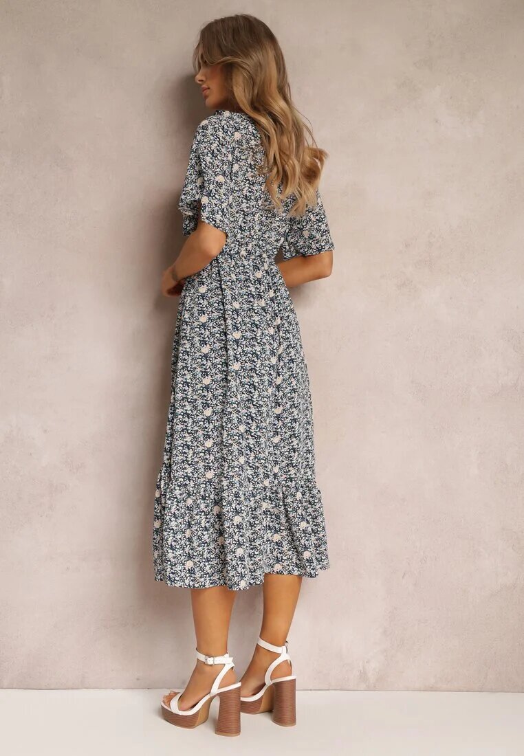 moni&co Rochie Granat Midi cu volane decolteu petrecut și elastic în talie Denila