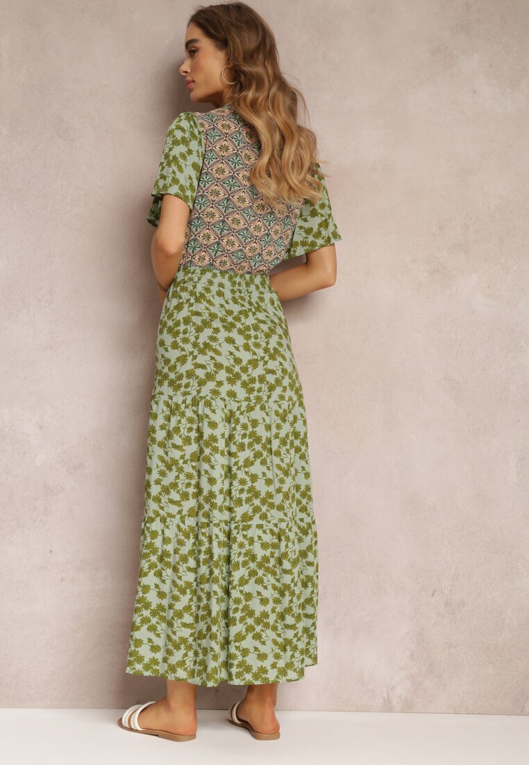 moni&co Rochie Verde închis Evazată Maxi din Vâscoză Ophitria