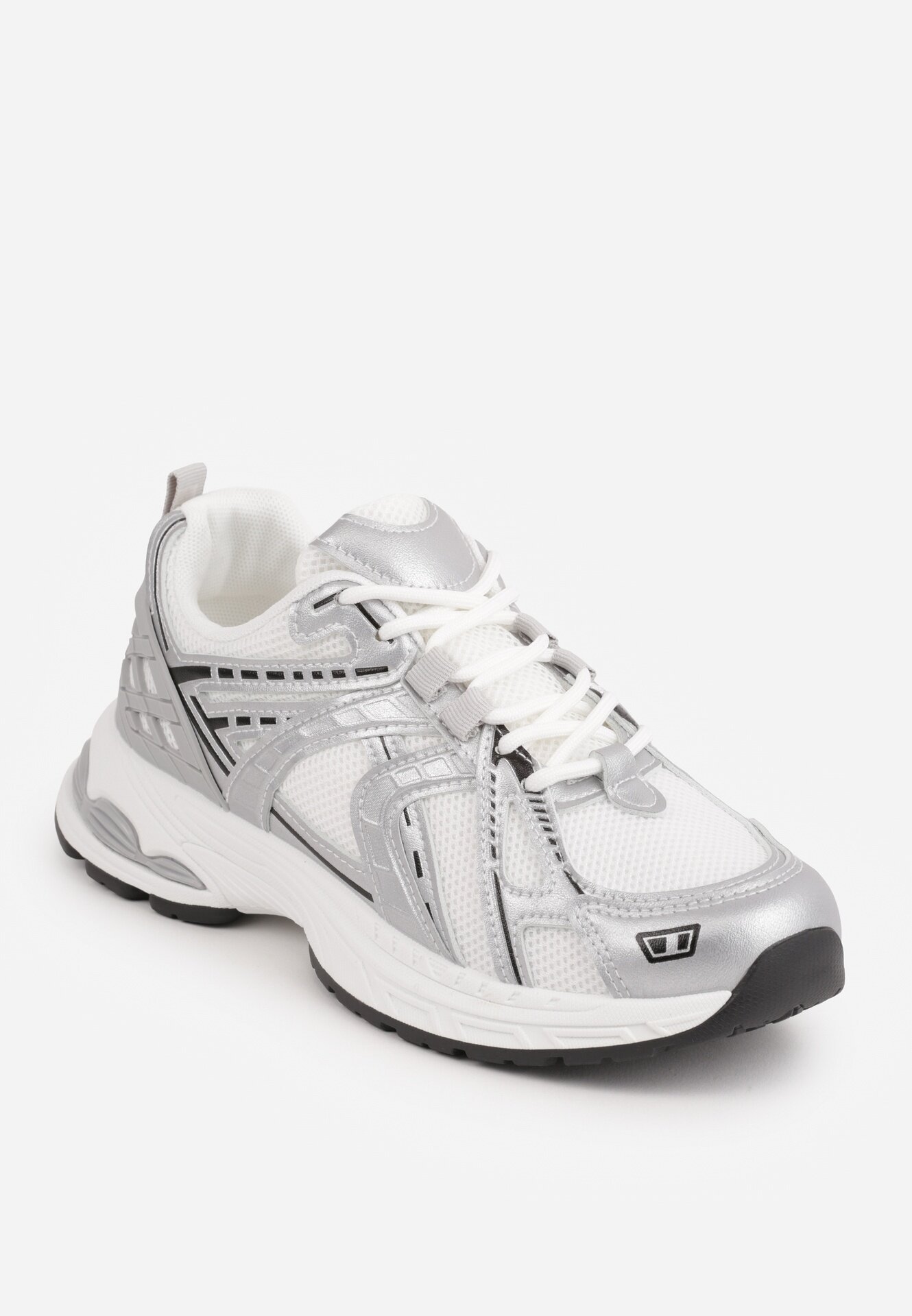mulanka Pantofi sport Dad Shoes cu upper din plasă pe talpă din spumă Anotea Albi