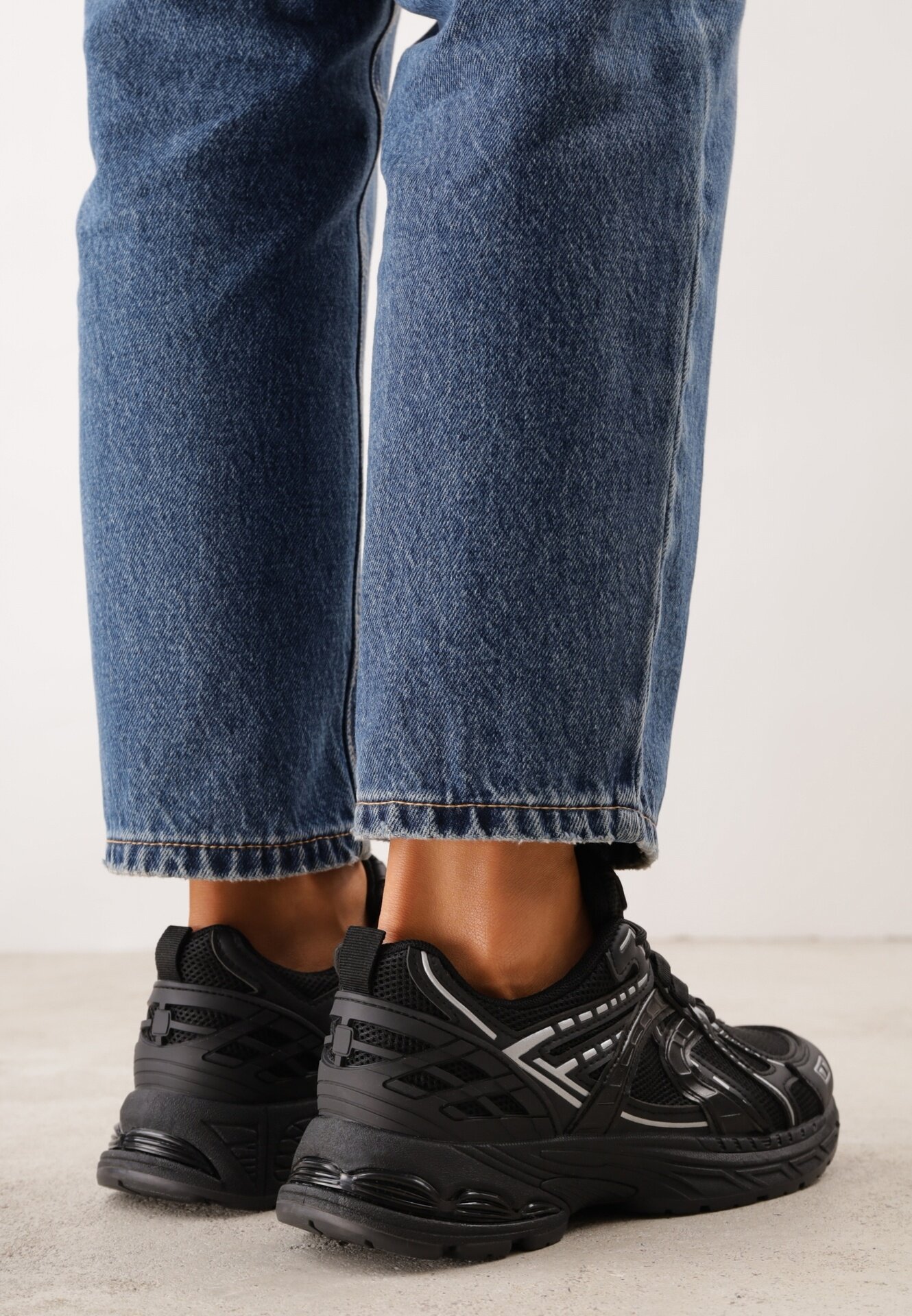 mulanka Pantofi sport Dad Shoes cu upper din plasă pe talpă din spumă Anotea Negri