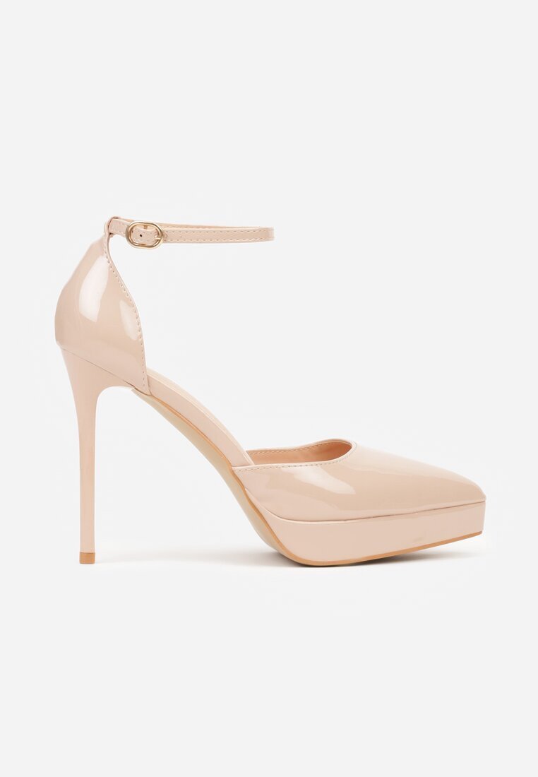 mulanka Pantofi stiletto Bej Lăcuite cu Platformă Nilafera