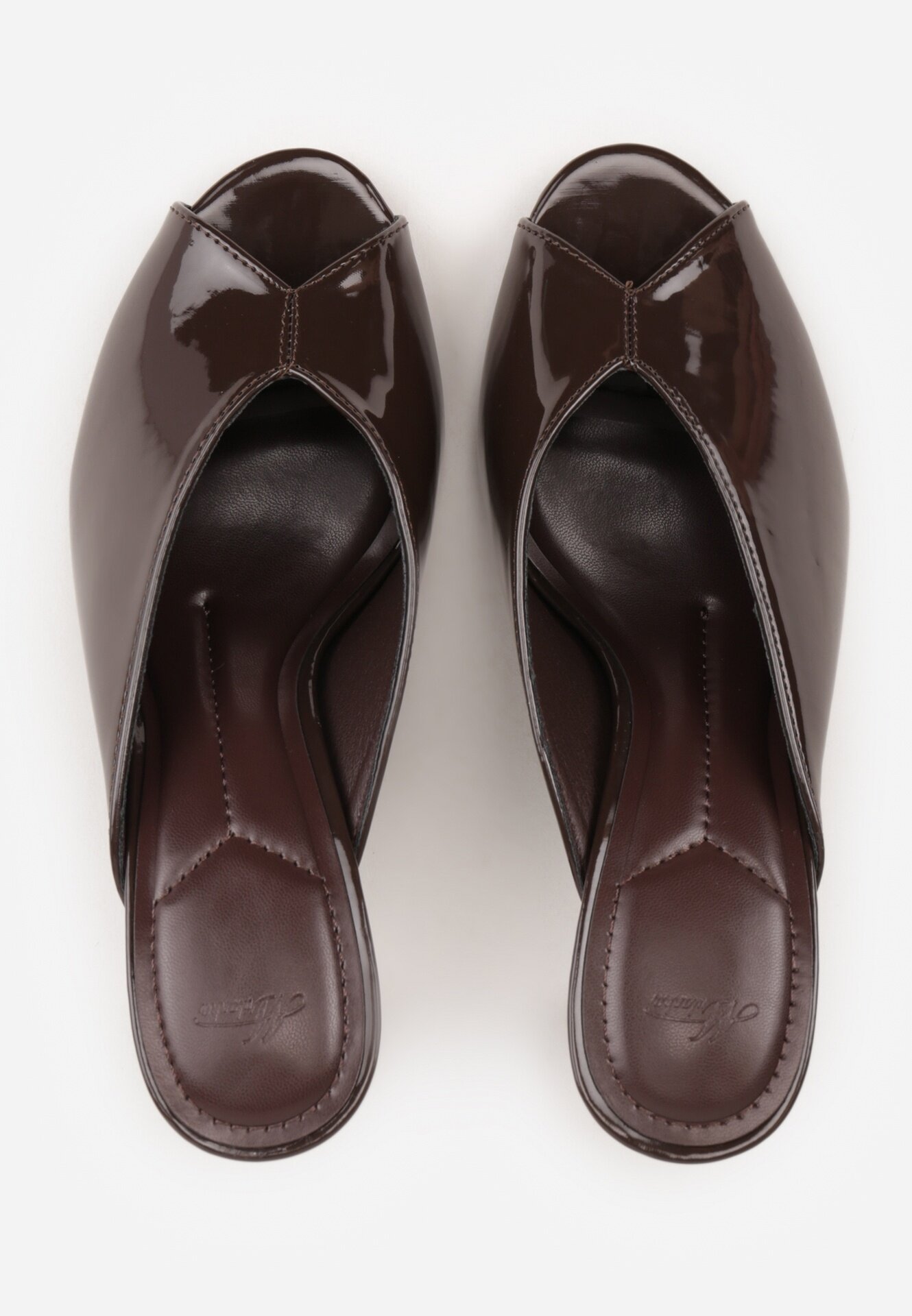 mulanka Papuci Maro Peep Toe cu toc stiletto cu aspect lăcuit Sharvyra