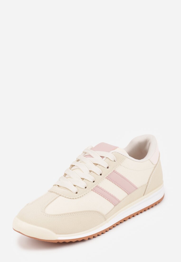 mulanka Sneakers Bej Decorați Cu Două Dungi Lannatea