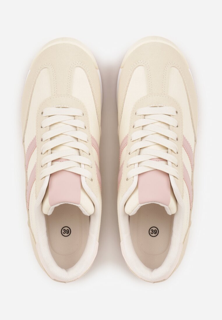 mulanka Sneakers Bej Decorați Cu Două Dungi Lannatea