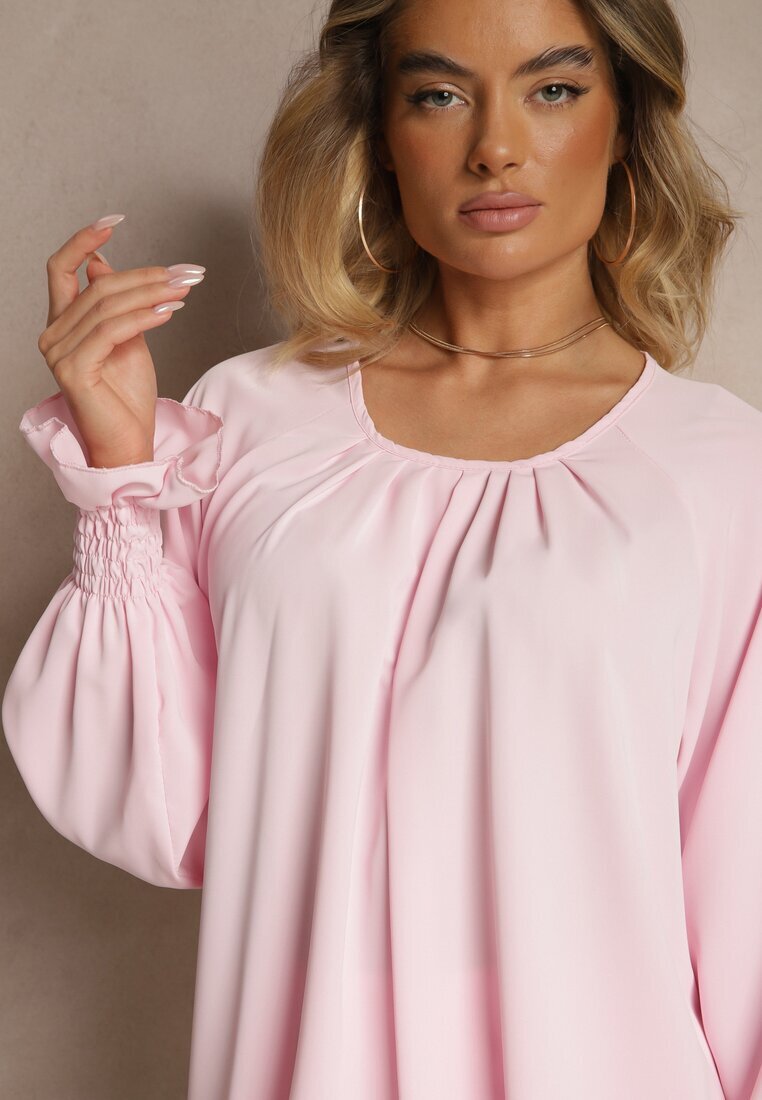 new collection Bluză Roză Ornată cu încrețituri Emirana