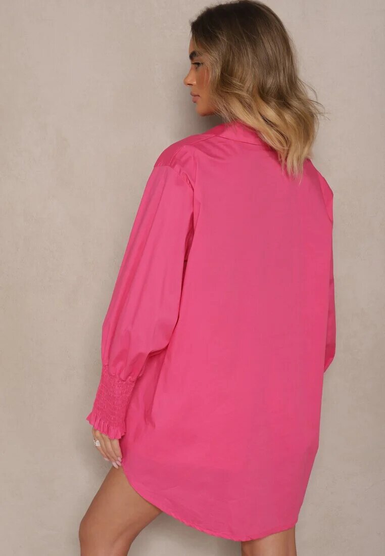 new collection Cămașă Fucsia din Bumbac Decorată cu Volane și Încrețituri Liorale
