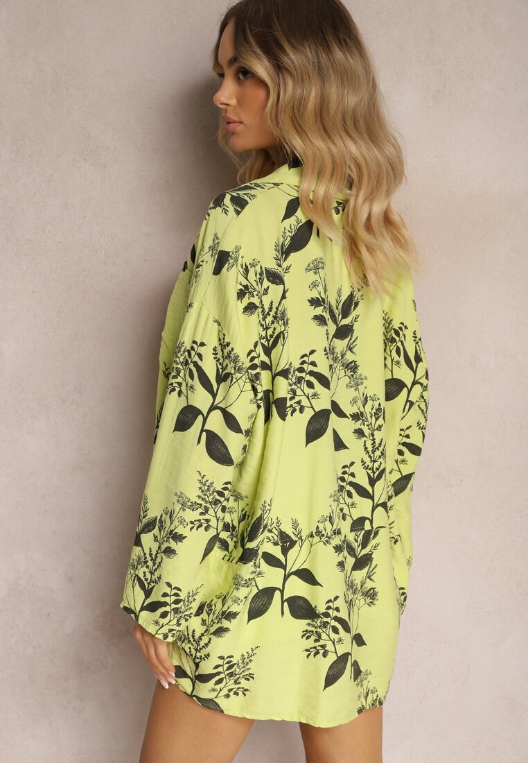 new collection Cămașă Verde din Vascoză Decorată Buzunar Finamla