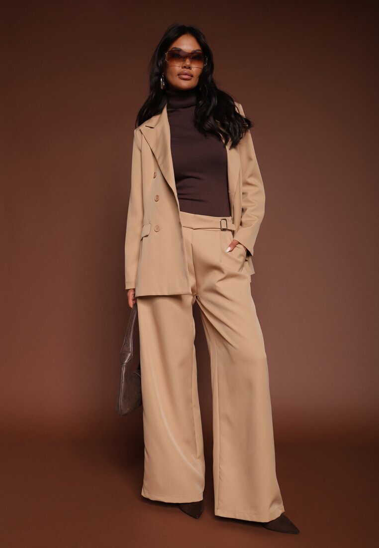 new collection Costum Maro deschis Pantaloni și Sacou cu Umeri Intăriți Sonavienna