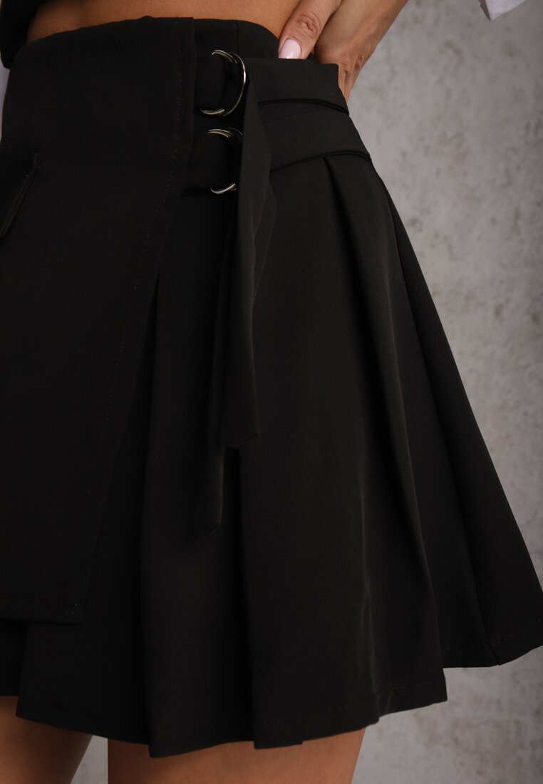 new collection Fustă Neagră Croi petrecut Mini Stil cargo Cu curele Eire