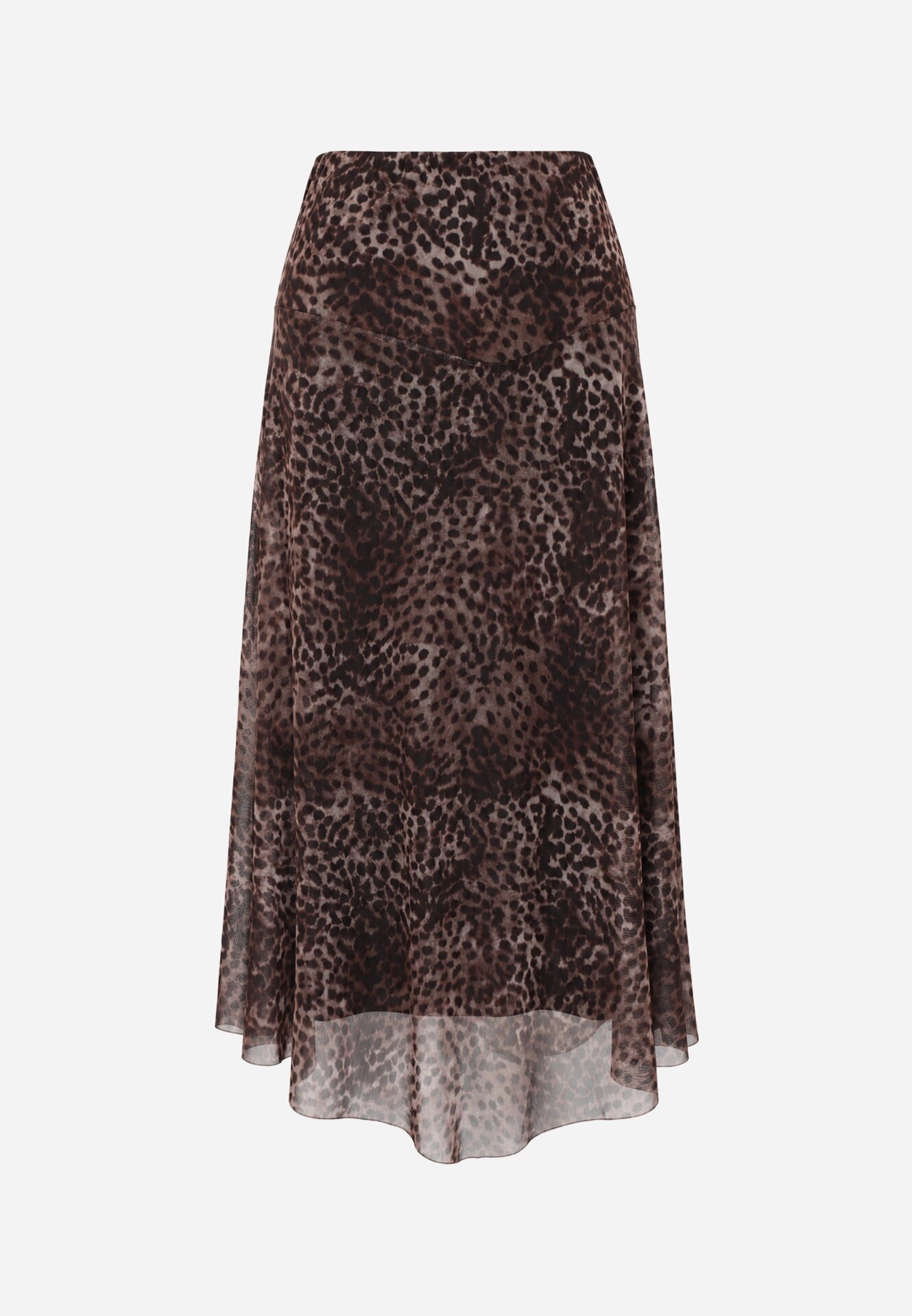 new collection Fustă neregulată cu imprimeu leopard din șifon de vâscoză Ceritellia Maro