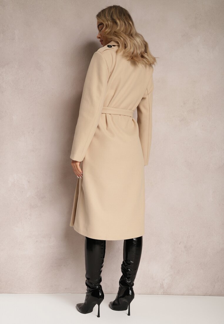 new collection Palton Bej deschis Cămbrat cu cordon legat Seraphique