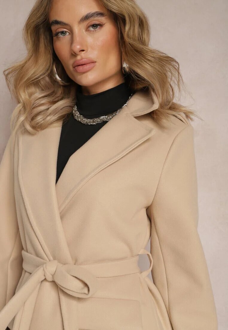 new collection Palton Bej deschis Cămbrat cu cordon legat Seraphique