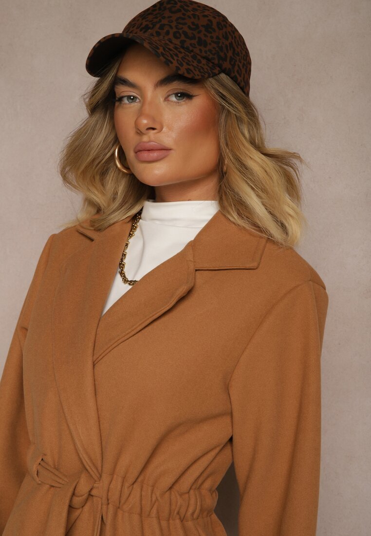new collection Palton Tip halat Maro cu cordon și o încrețitură decorativă în talie Pittia