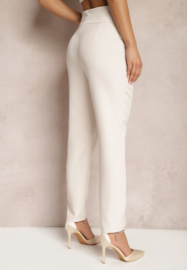 new collection Pantaloni Bej deschis De material Regular Pivolia