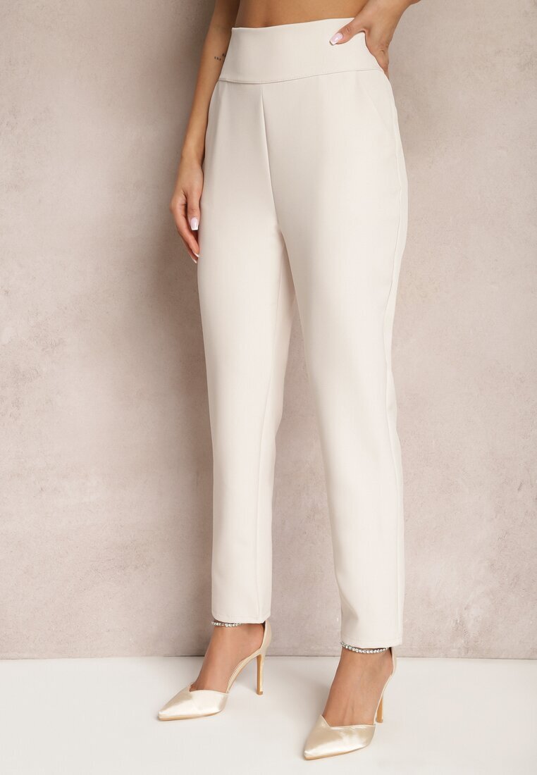 new collection Pantaloni Bej deschis De material Regular Pivolia