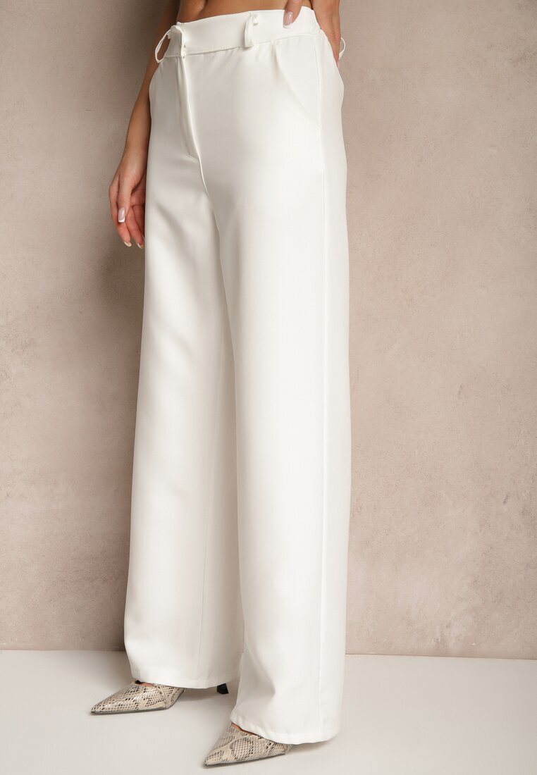 new collection Pantaloni de costum albi Talie înaltă Viviorea