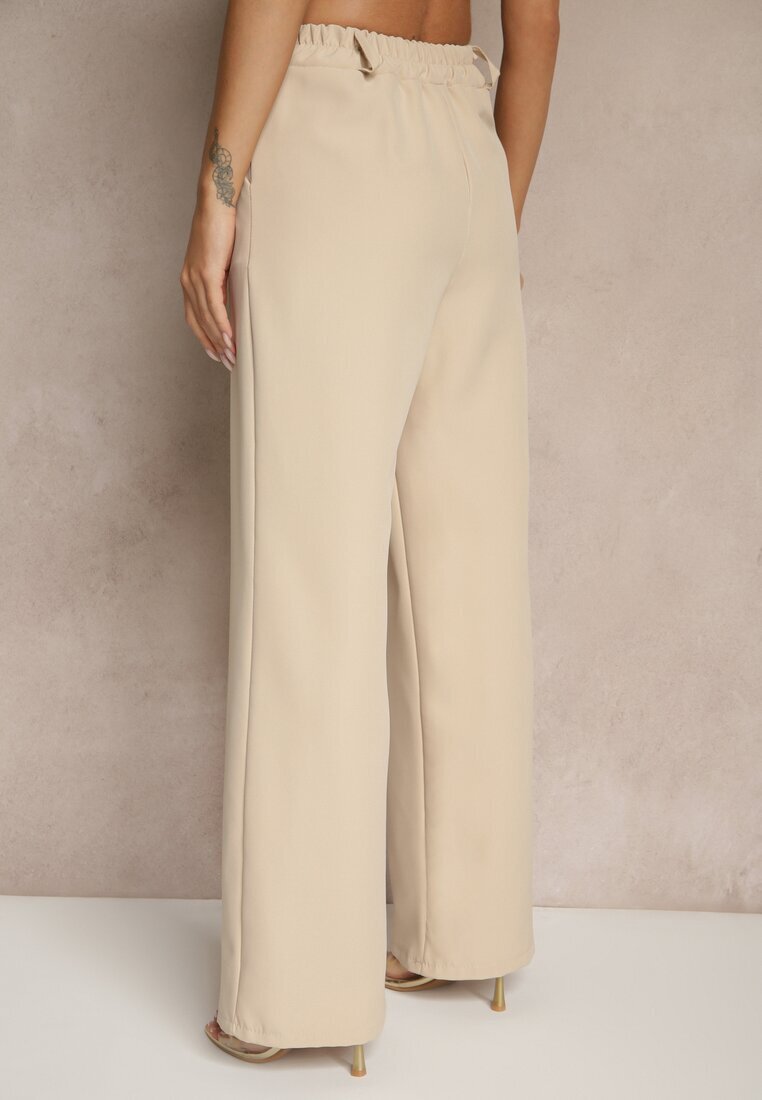 new collection Pantaloni de costum bej High Waist Viviorea