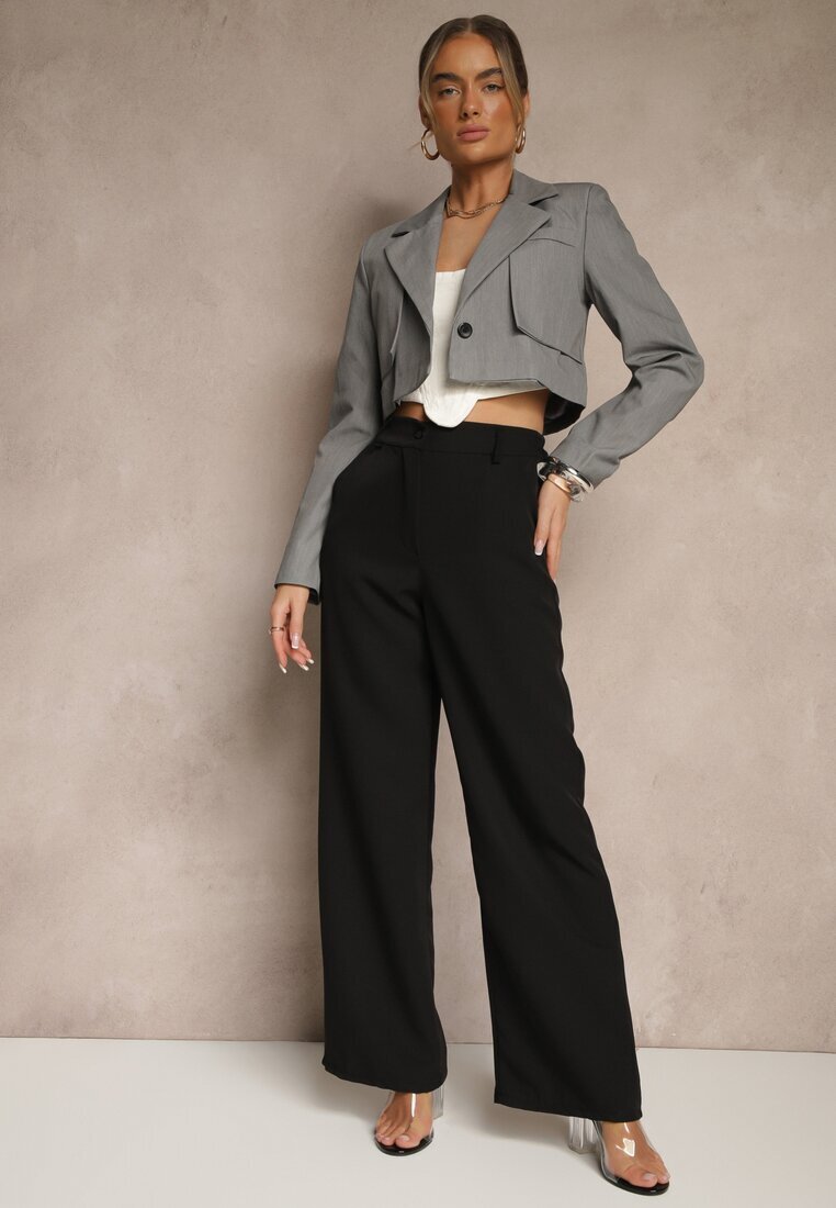 new collection Pantaloni de costum Negri Talie înaltă Viviorea