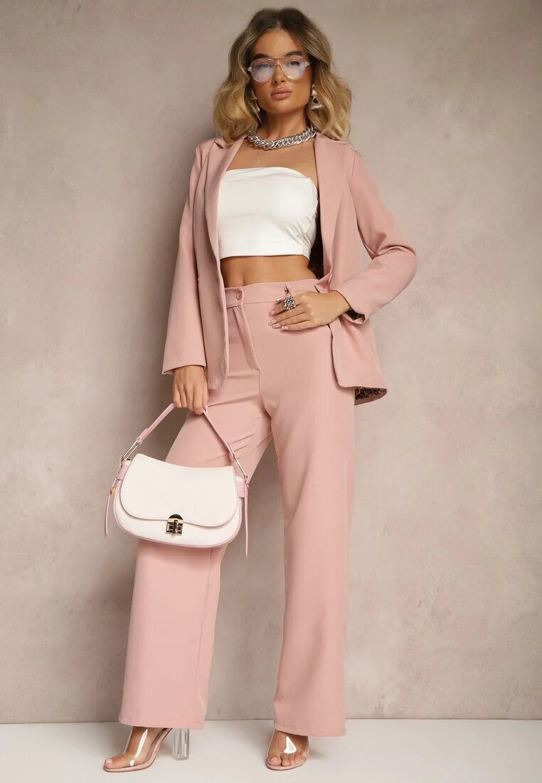 new collection Pantaloni de costum Roz High Waist Viviorea