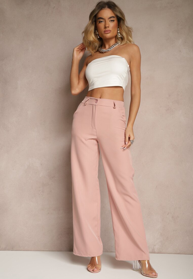 new collection Pantaloni de costum Roz High Waist Viviorea