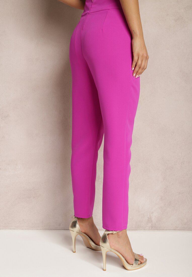 new collection Pantaloni Fucsia din material Regular Pivolia