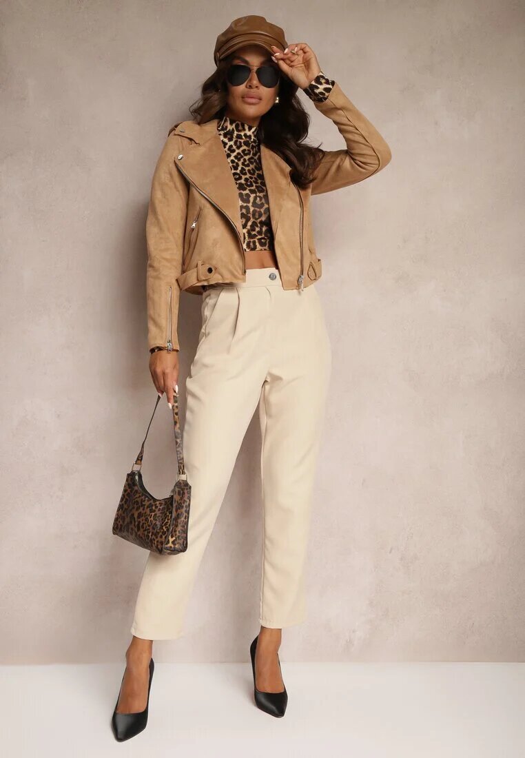 new collection Pantaloni țigaretă Bej Zalko