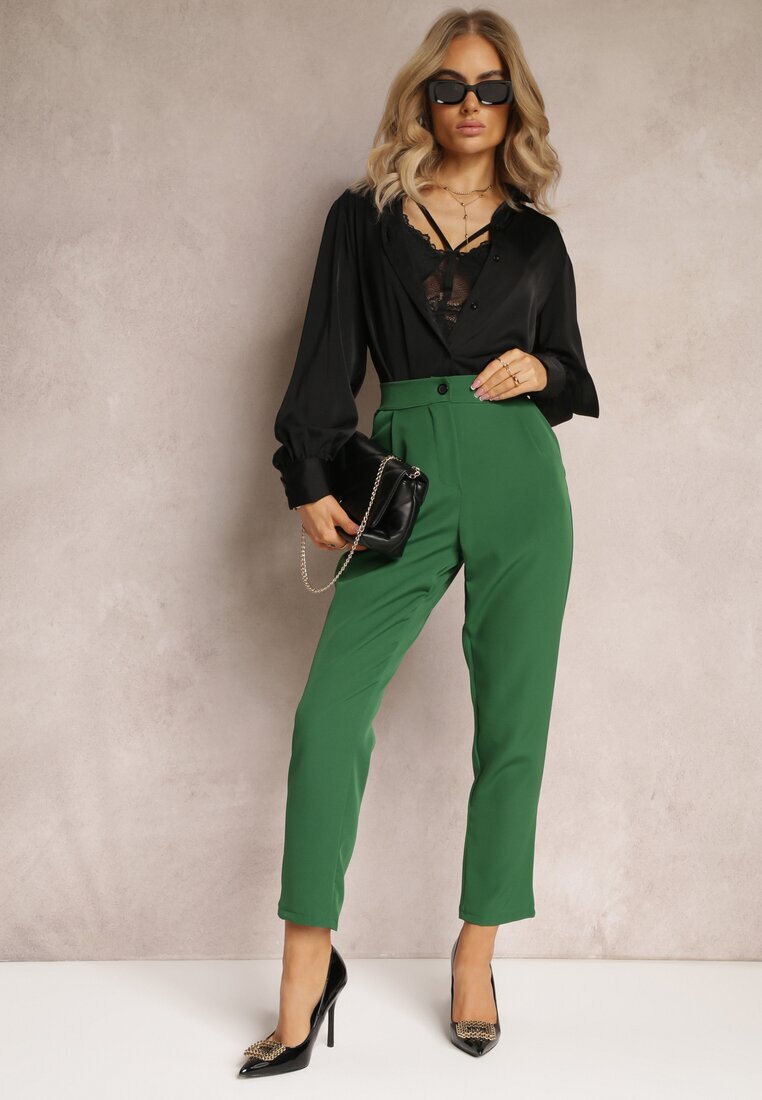 new collection Pantaloni Verde tip țigaretă Zalko