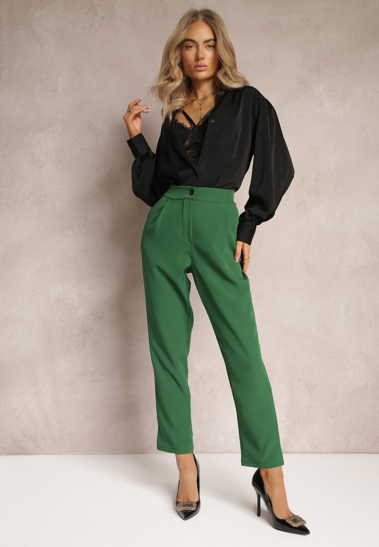 new collection Pantaloni Verde tip țigaretă Zalko