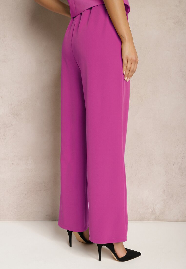 new collection Pantaloni Violet Largi în Stil Elegant Hanessame