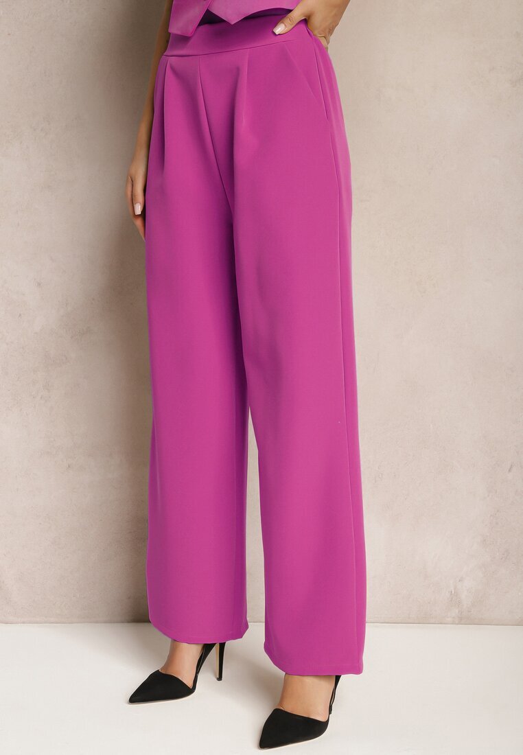 new collection Pantaloni Violet Largi în Stil Elegant Hanessame