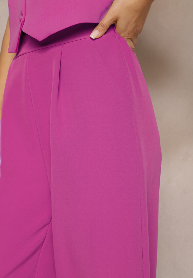 new collection Pantaloni Violet Largi în Stil Elegant Hanessame