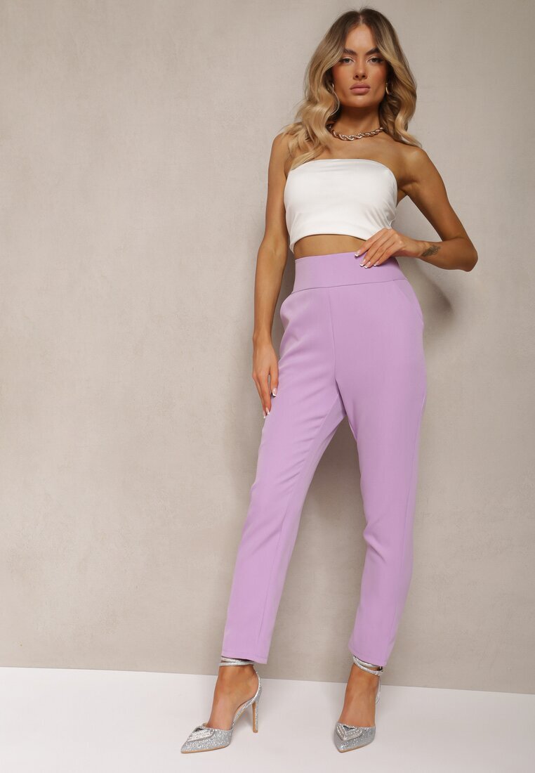 new collection Pantaloni Violeți deschiși Textili Regular Pivolia