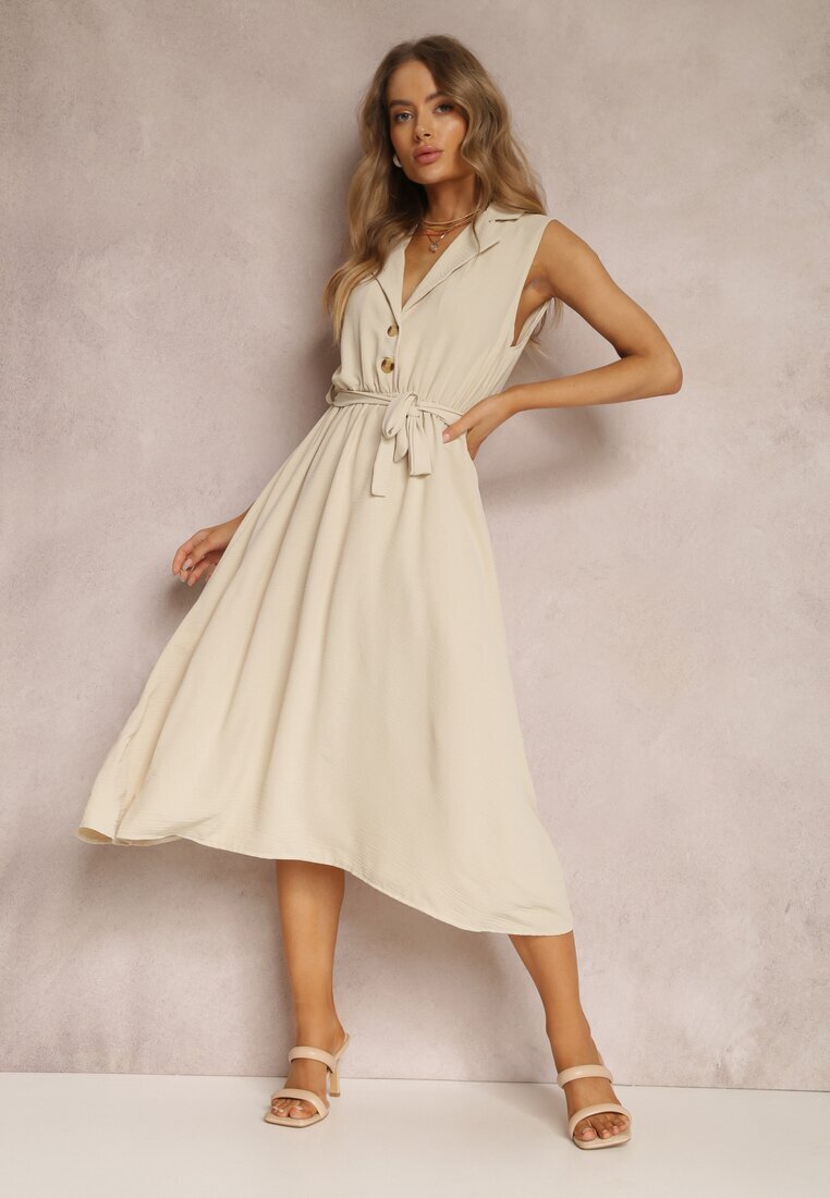 new collection Rochie Bejă cu curea Phellialla
