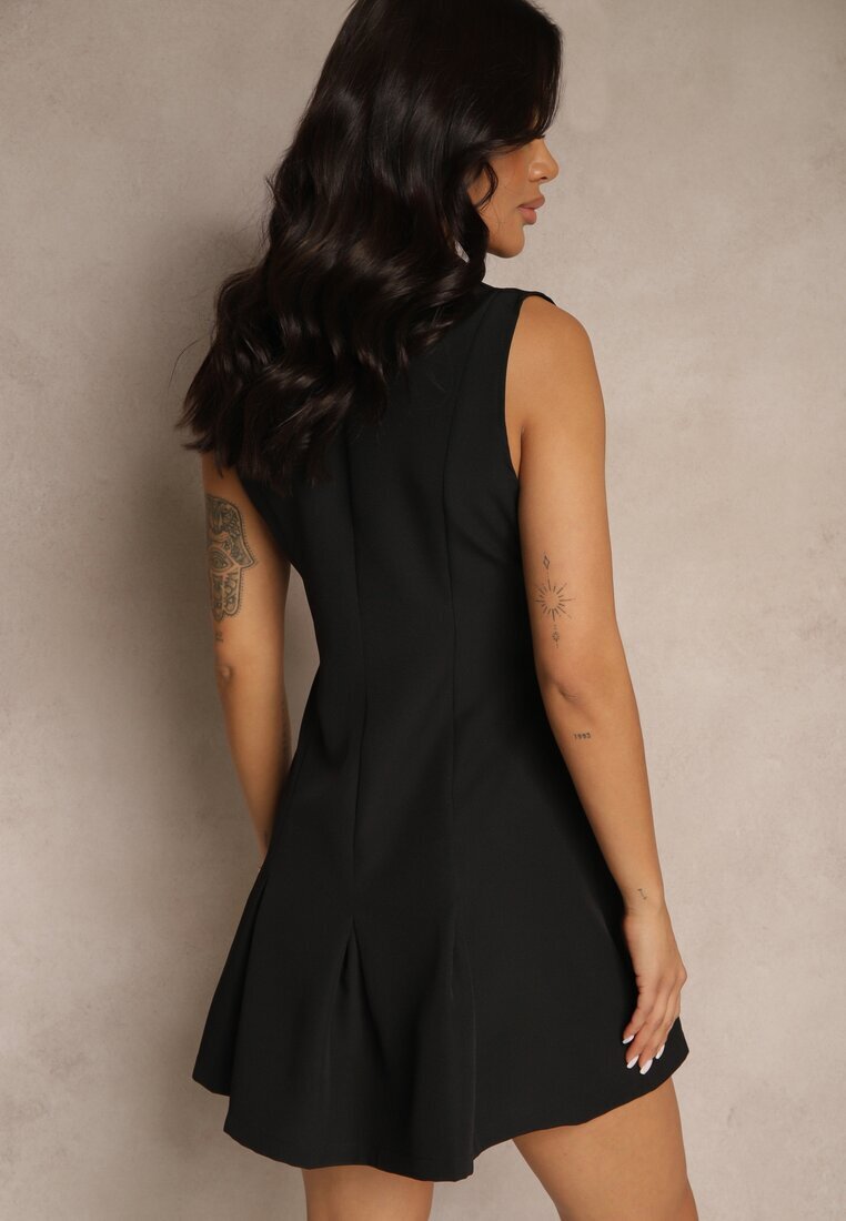 new collection Rochie cămașă neagră decorată cu nasturi Rediure