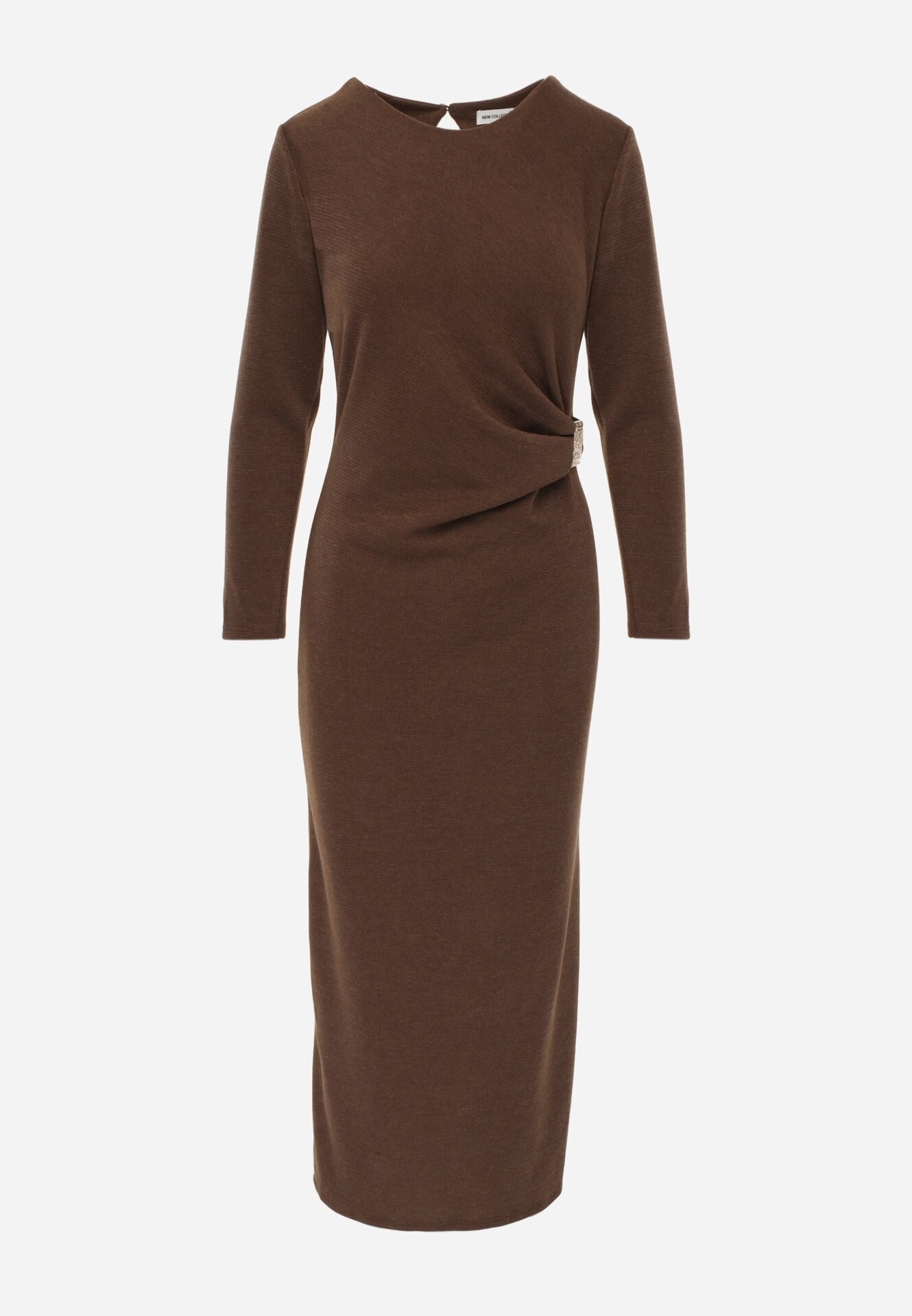 new collection Rochie Maro cu Viscoză Tip Bodycon Decorată pe Lateral cu Aplicație Tizarria