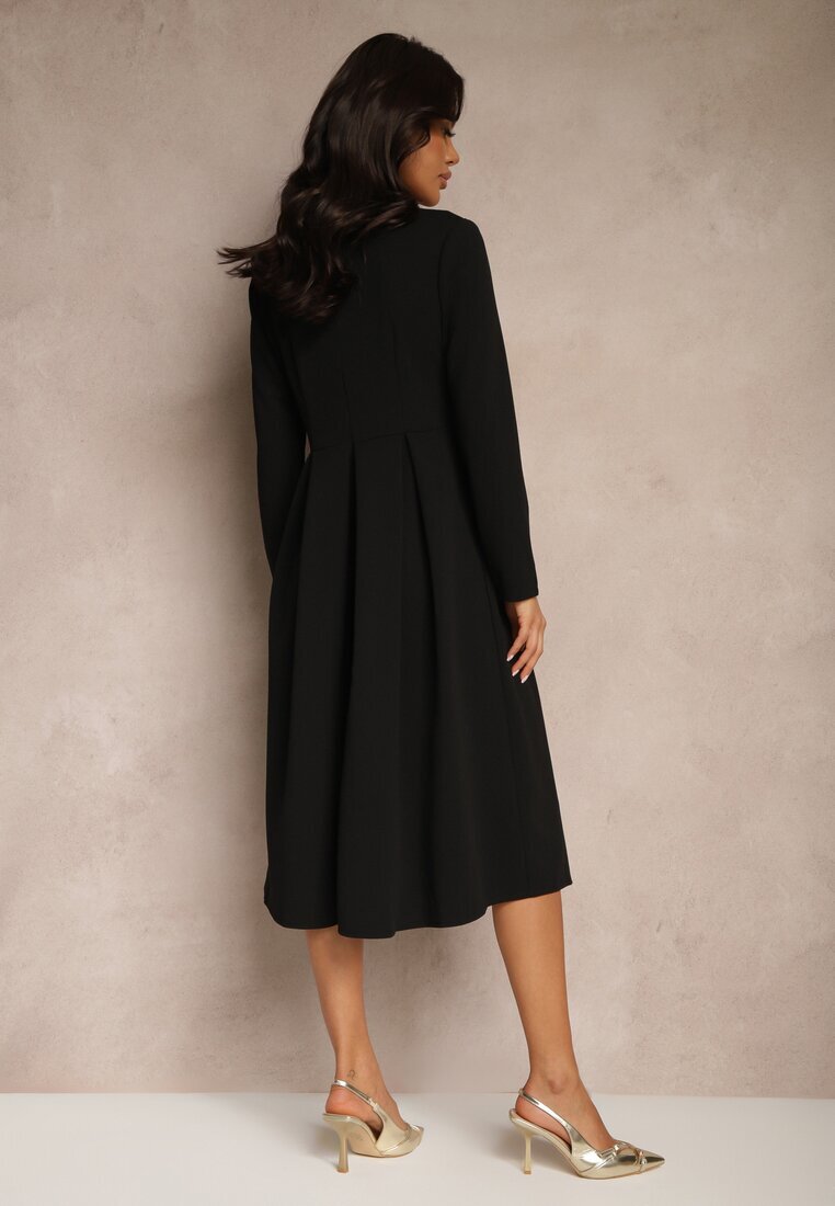 new collection Rochie Neagră în croi evazat cu decolteu triunghiular Temivara