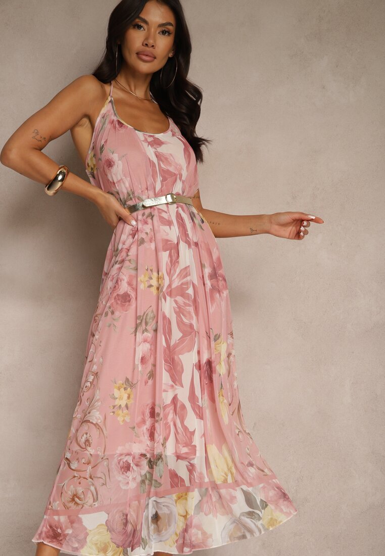 new collection Rochie Rozalie Florală din plasă cu Viscoză Izurelia