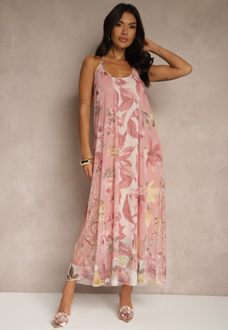 new collection Rochie Rozalie Florală din plasă cu Viscoză Izurelia