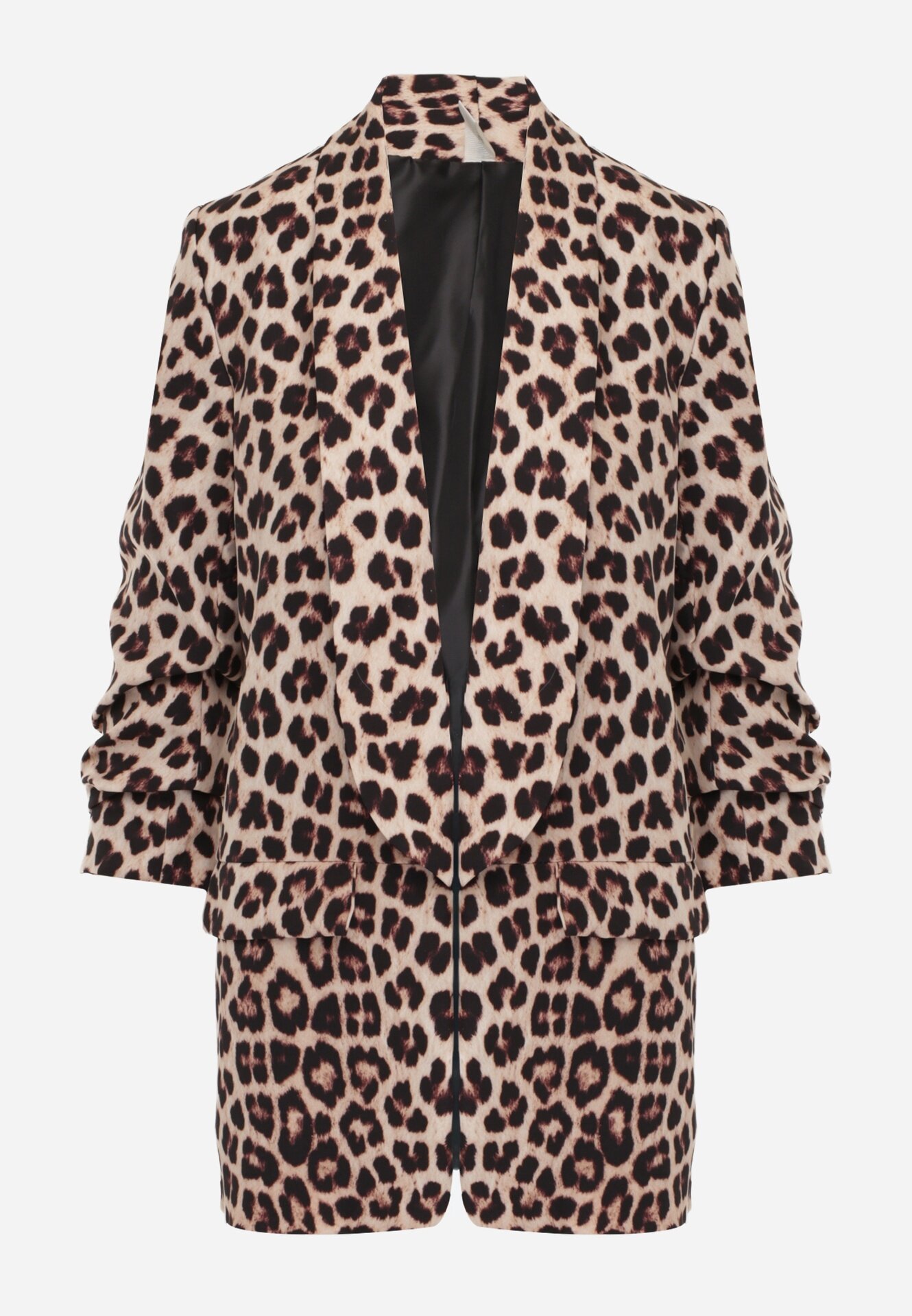 new collection Sacou Bej cu Mâneci mai scurte 3/4 Leopard Boxy Tormille