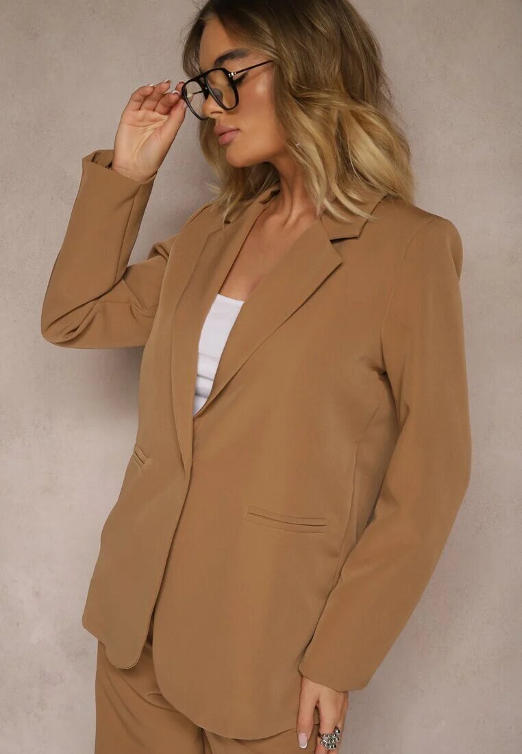 new collection Sacou Maro cu Imitație de Buzunare și Linie a Umerilor Întărită Vivissea