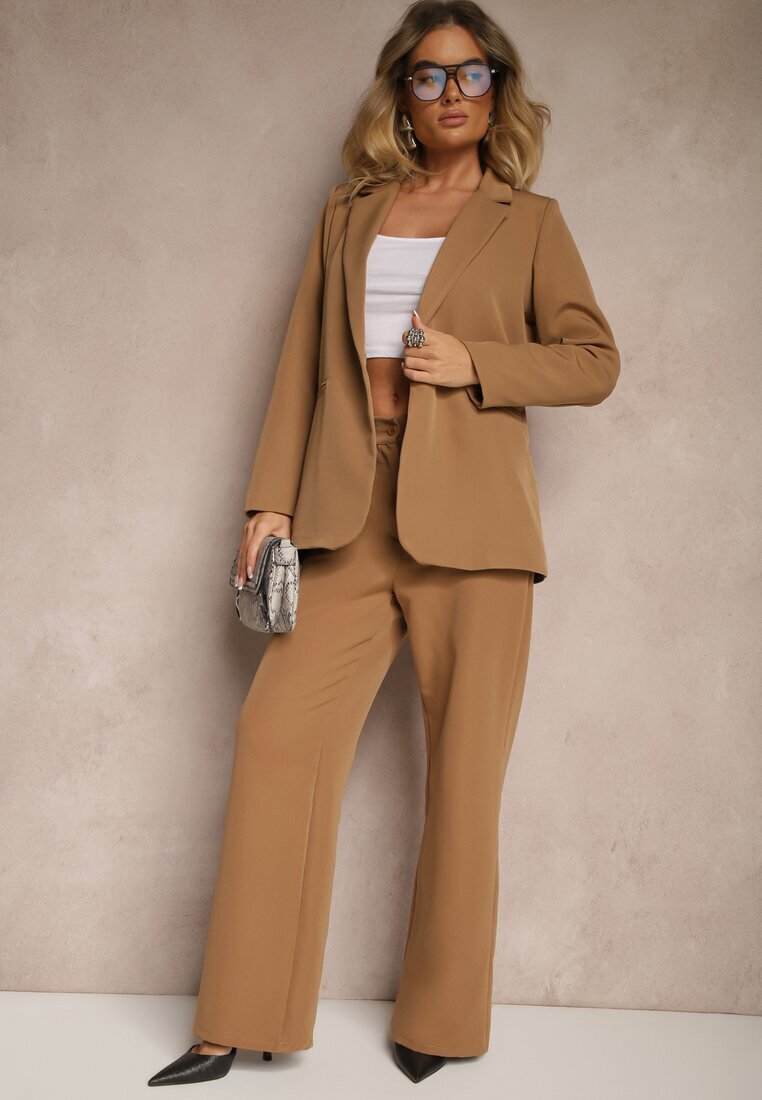 new collection Sacou Maro cu Imitație de Buzunare și Linie a Umerilor Întărită Vivissea